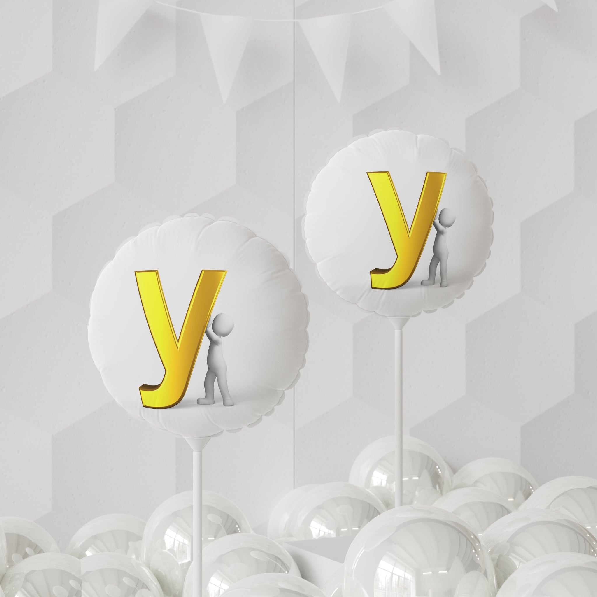 Gold Letter Y Balloon 11" Round Foil Balloon | Alphabet Initial Party Decor