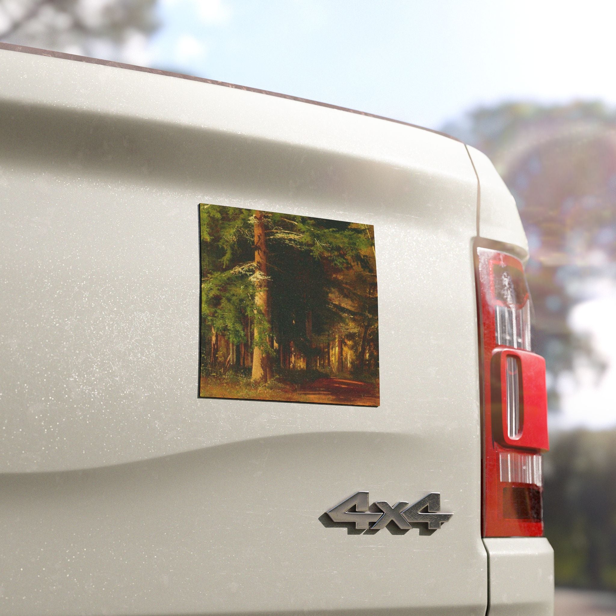 Forest Path Painting Car Magnet | Vintage Woodland Scenic Magnet
