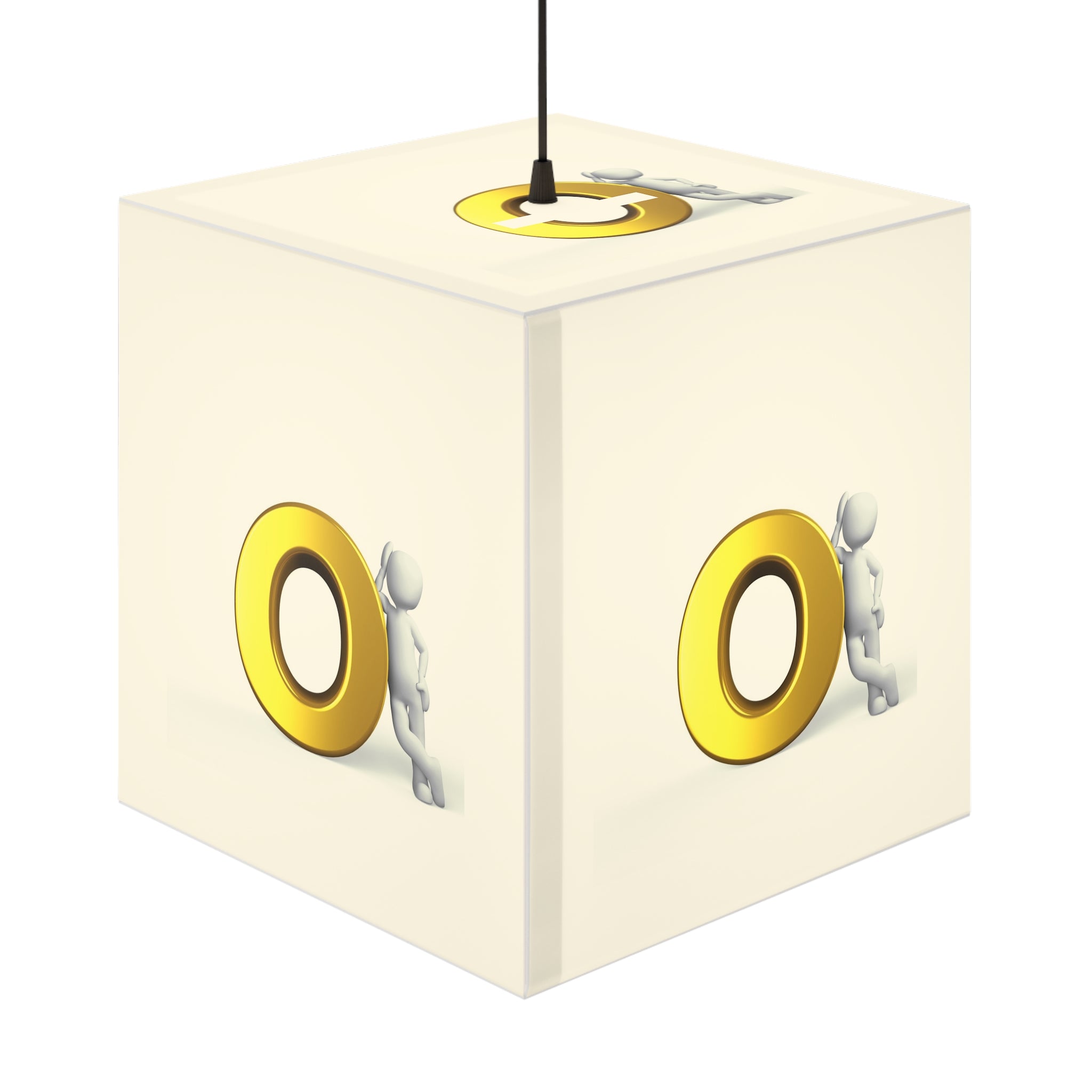 Golden Letter O Illustration Light Cube Lamp | Minimal Modern Nightlight