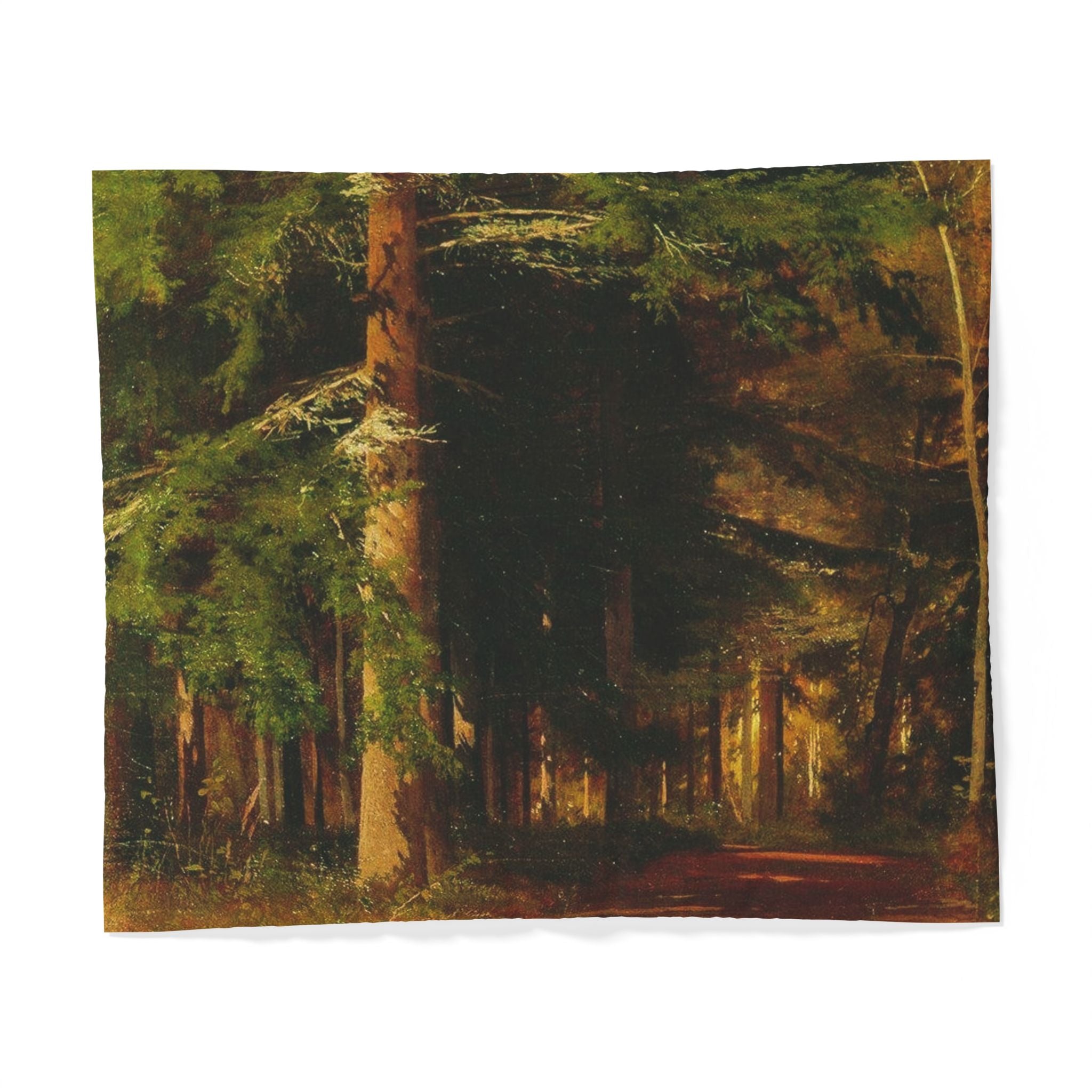 Housse de couette en coton paysage forestier | Illustration d'arbres de forêt