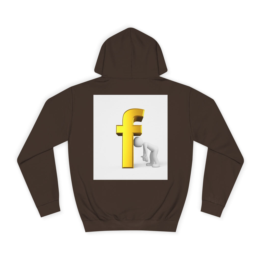 Yellow 3D Letter F Kneeling Figure Hoodie | Typography Graphic
