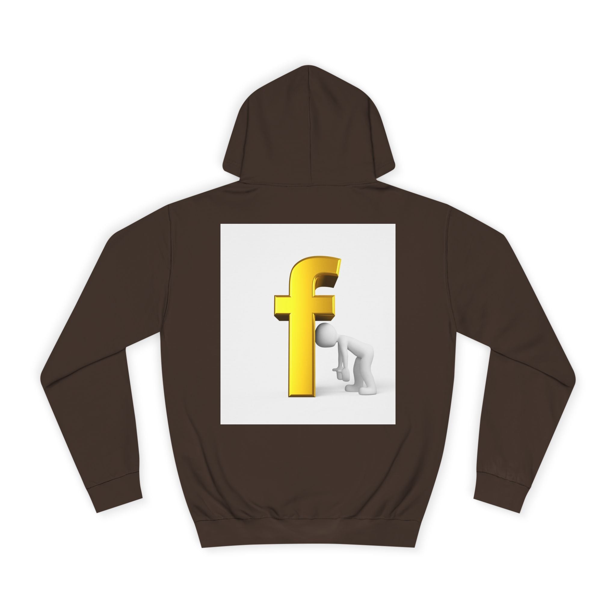 Yellow 3D Letter F Kneeling Figure Hoodie | Typography Graphic