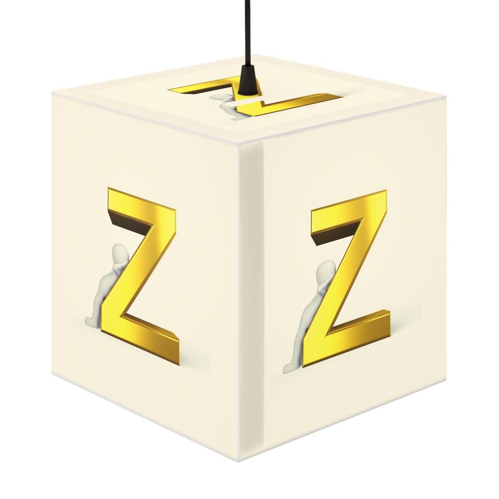 Gold Z Letter Cube Lamp | Modern Decorative Light