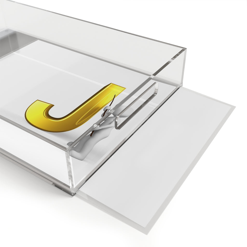 Gold Letter J Monogram Acrylic Serving Tray | Initial J Decor