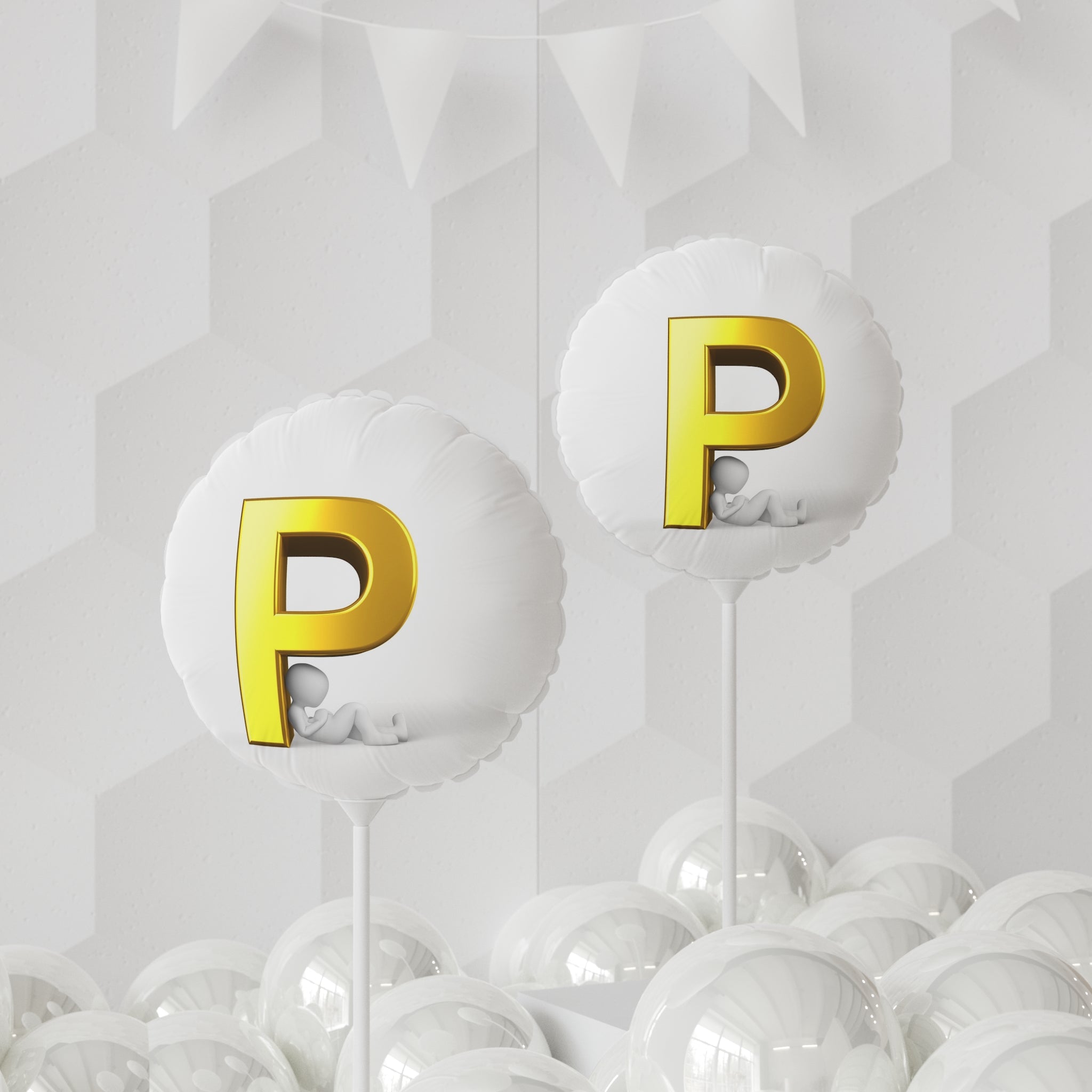 Gold Letter P Balloon round foil balloon | 11 inch