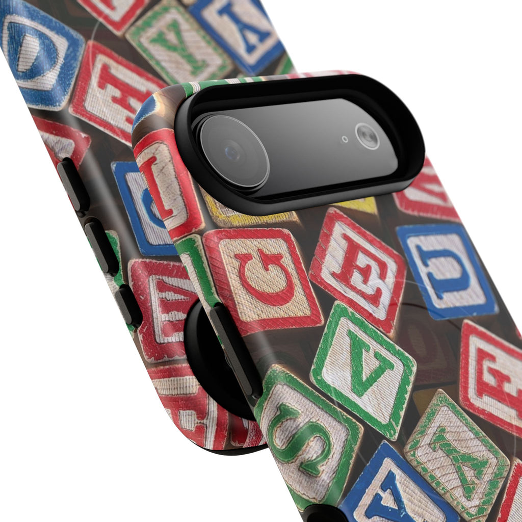 Vintage Alphabet Blocks Phone Case | Tough Magnetic Case