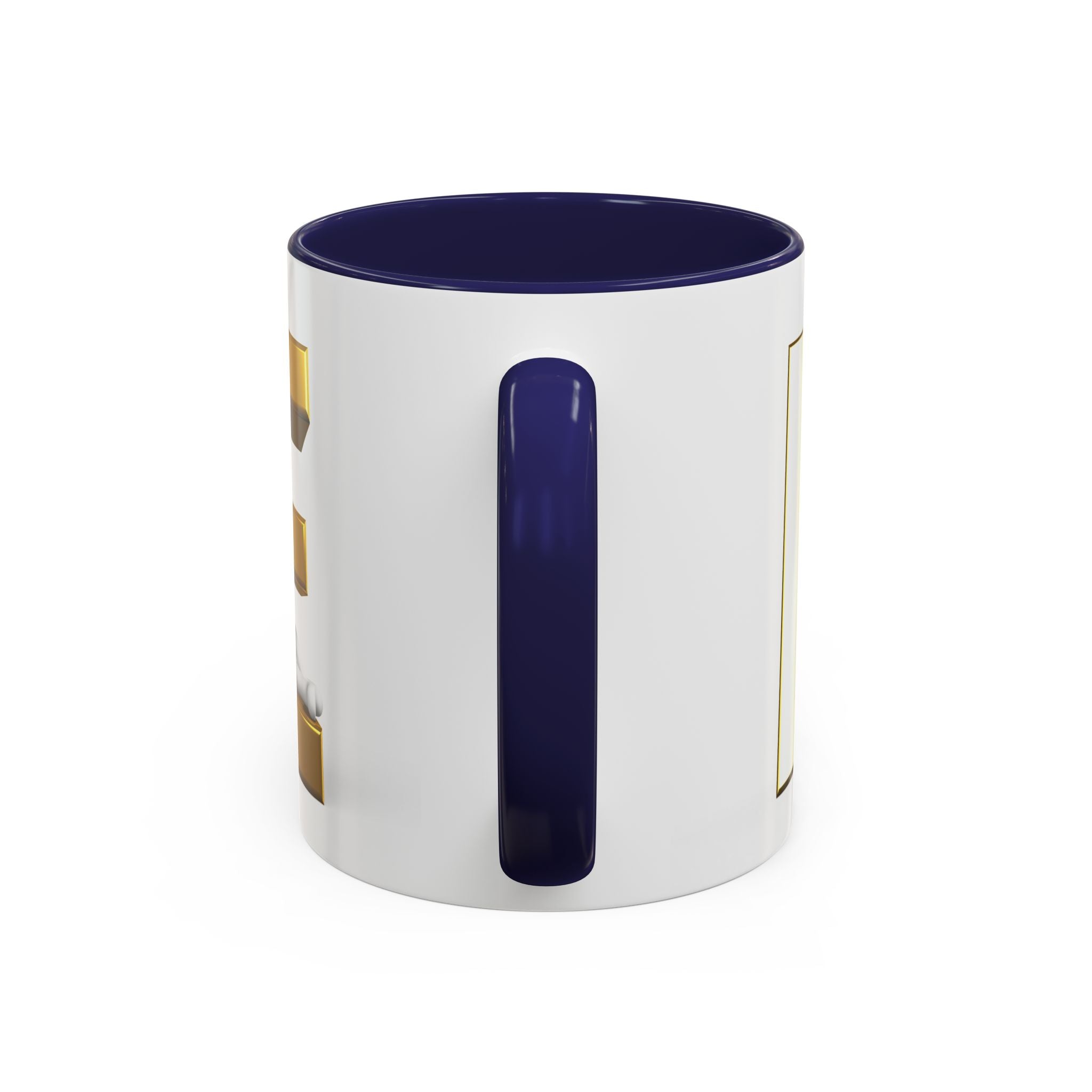 Gold 3D Buchstaben E Tasse | Akzent-Kaffeetasse