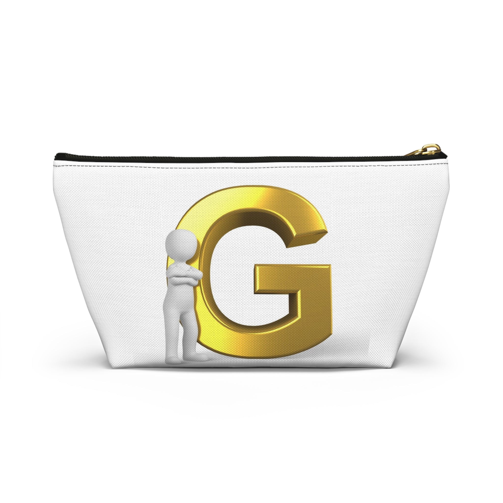 Gold Letter G Monogram Accessory Pouch | Initial Makeup Bag