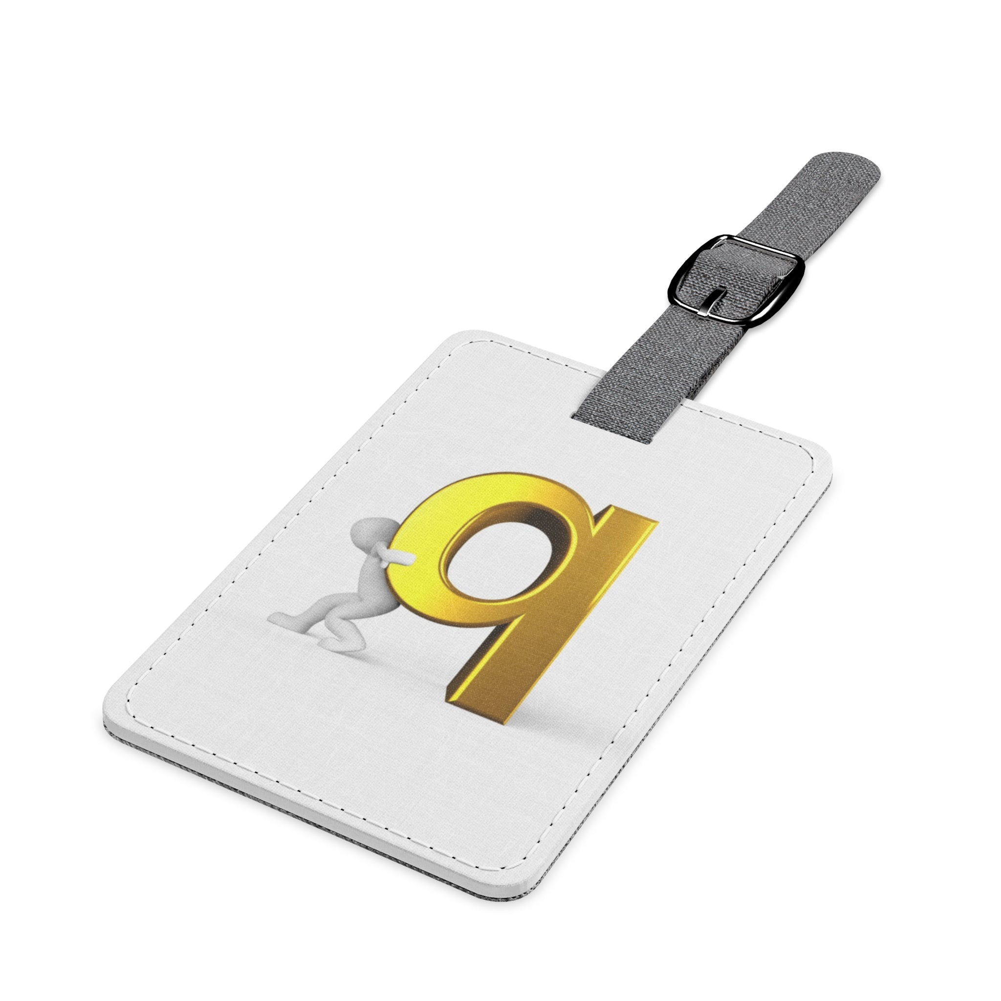 Gold Letter Q Illustration Luggage Tag | Monogram Initial Travel Tag