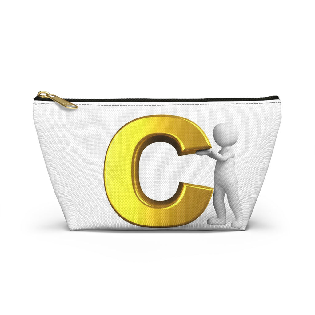 Gold Letter C with Figure Accessory Pouch
