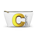 Gold Letter C with Figure Accessory Pouch