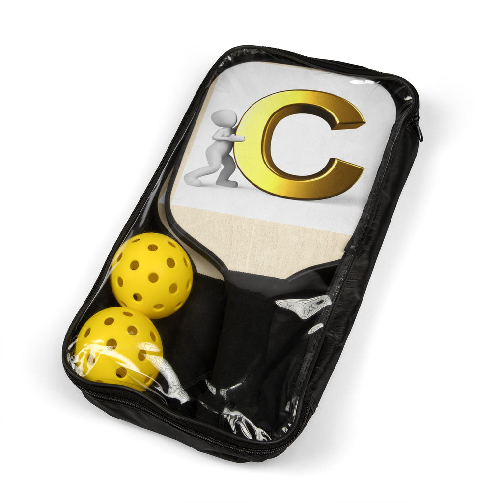 Gold Letter C Pickleball Paddle Kit | Pickleball Kit, Paddle and Balls
