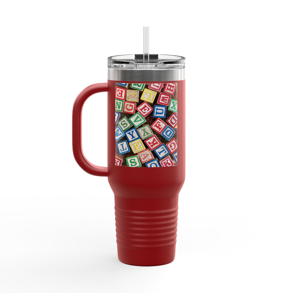 Colorful Alphabet Blocks Insulated Travel Mug | 40oz