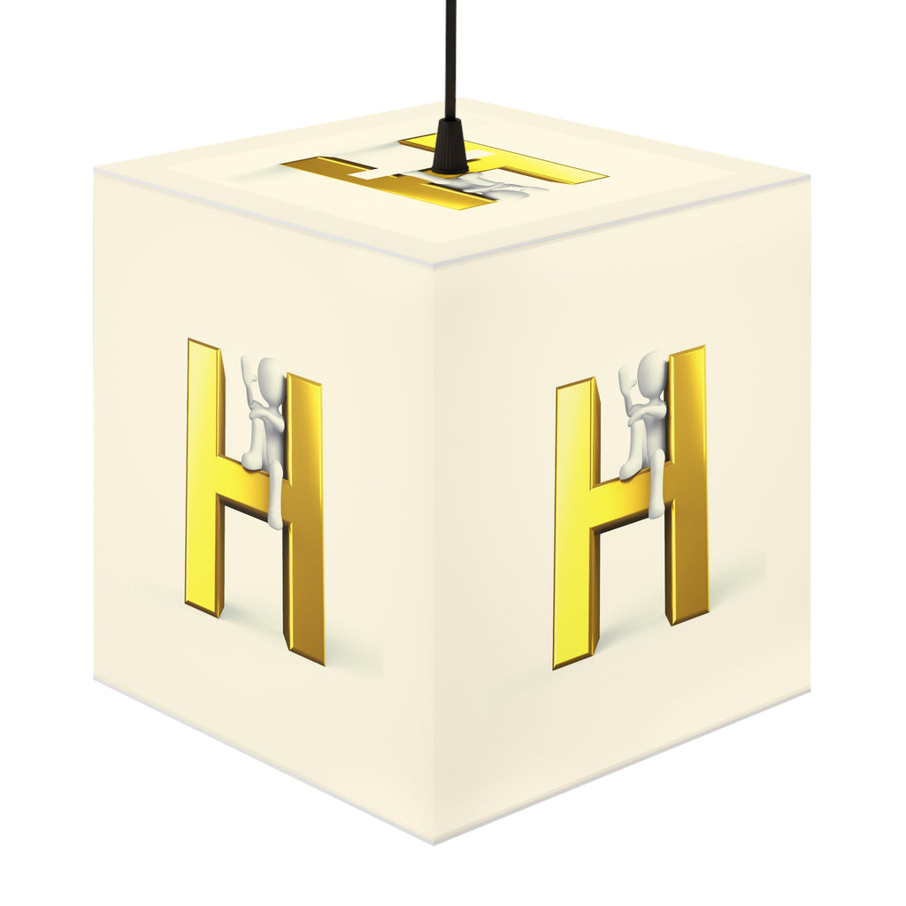 Gold Letter H Cube Lamp | Initial Light Cube Lamp