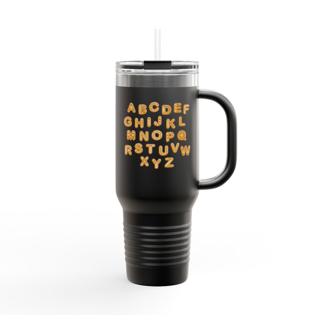 Alphabet Cookie Letters Travel Mug | 40oz Insulated Tumbler