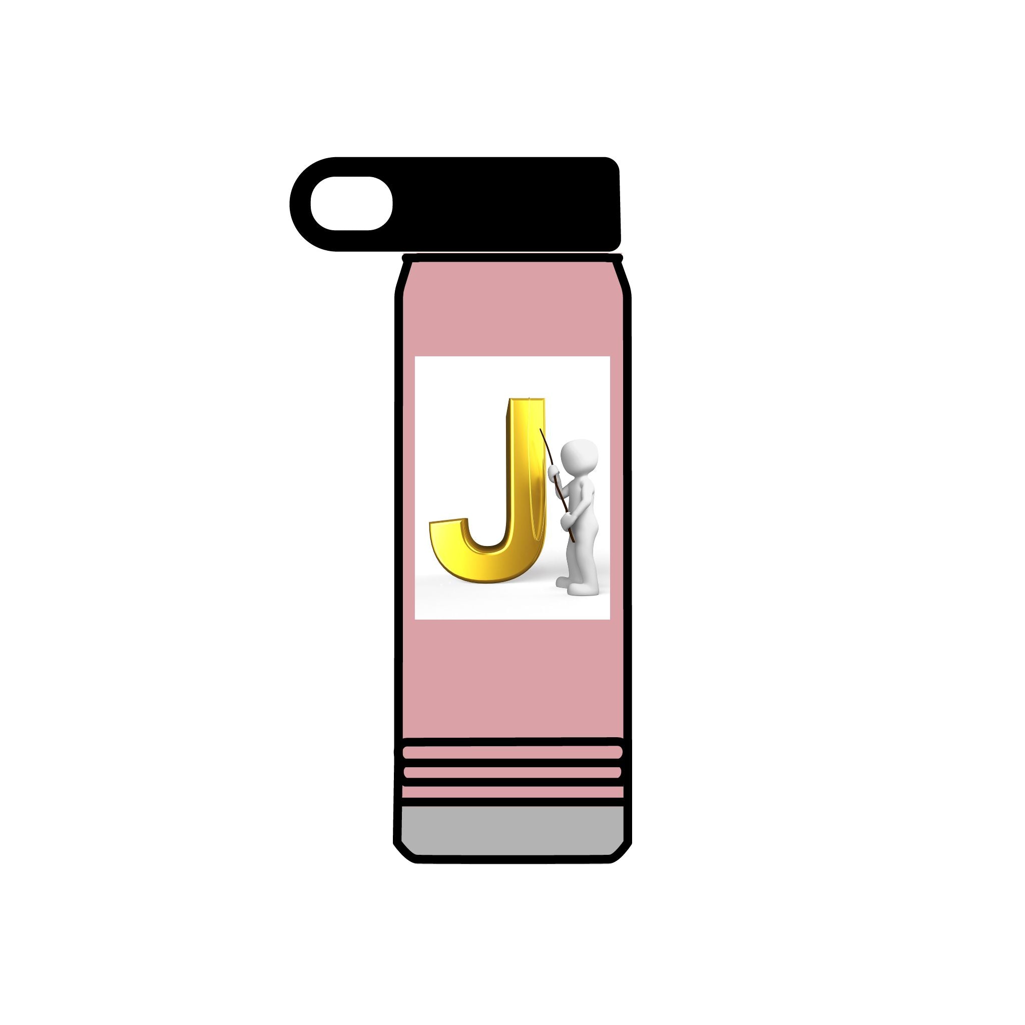 Bouteille d'eau Monogramme Lettre J Or | Initiale J 590 ml