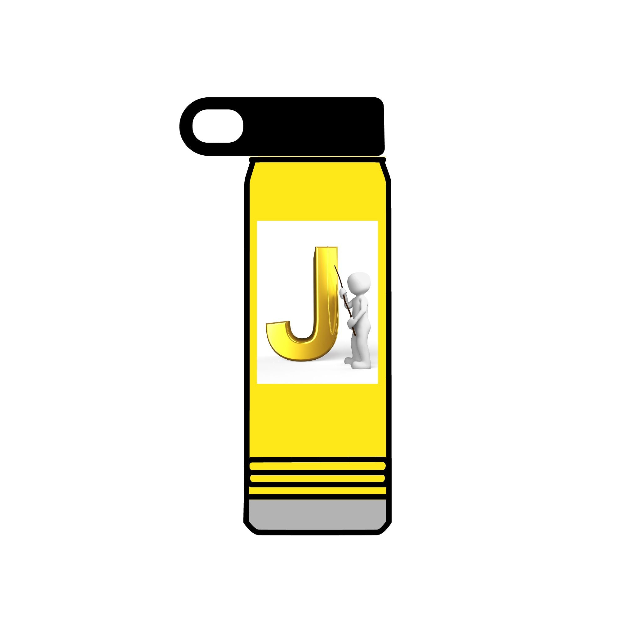 Bouteille d'eau Monogramme Lettre J Or | Initiale J 590 ml