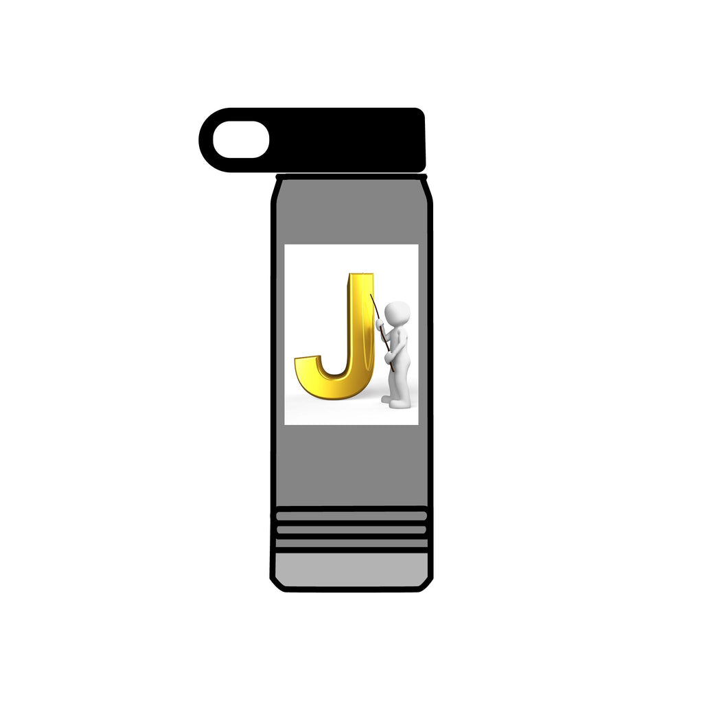 Gold Letter J Monogram Water Bottle | Initial J 20oz