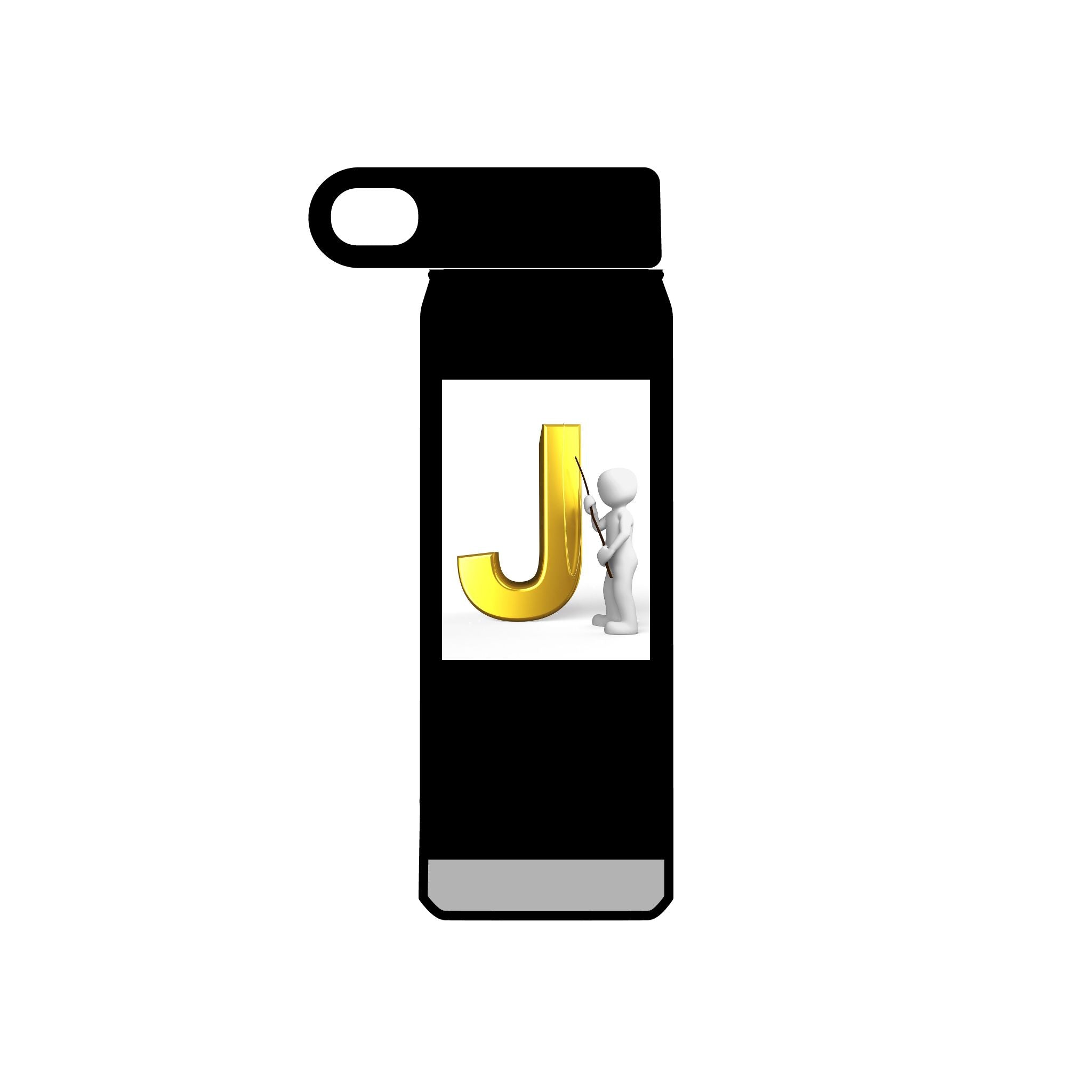 Bouteille d'eau Monogramme Lettre J Or | Initiale J 590 ml