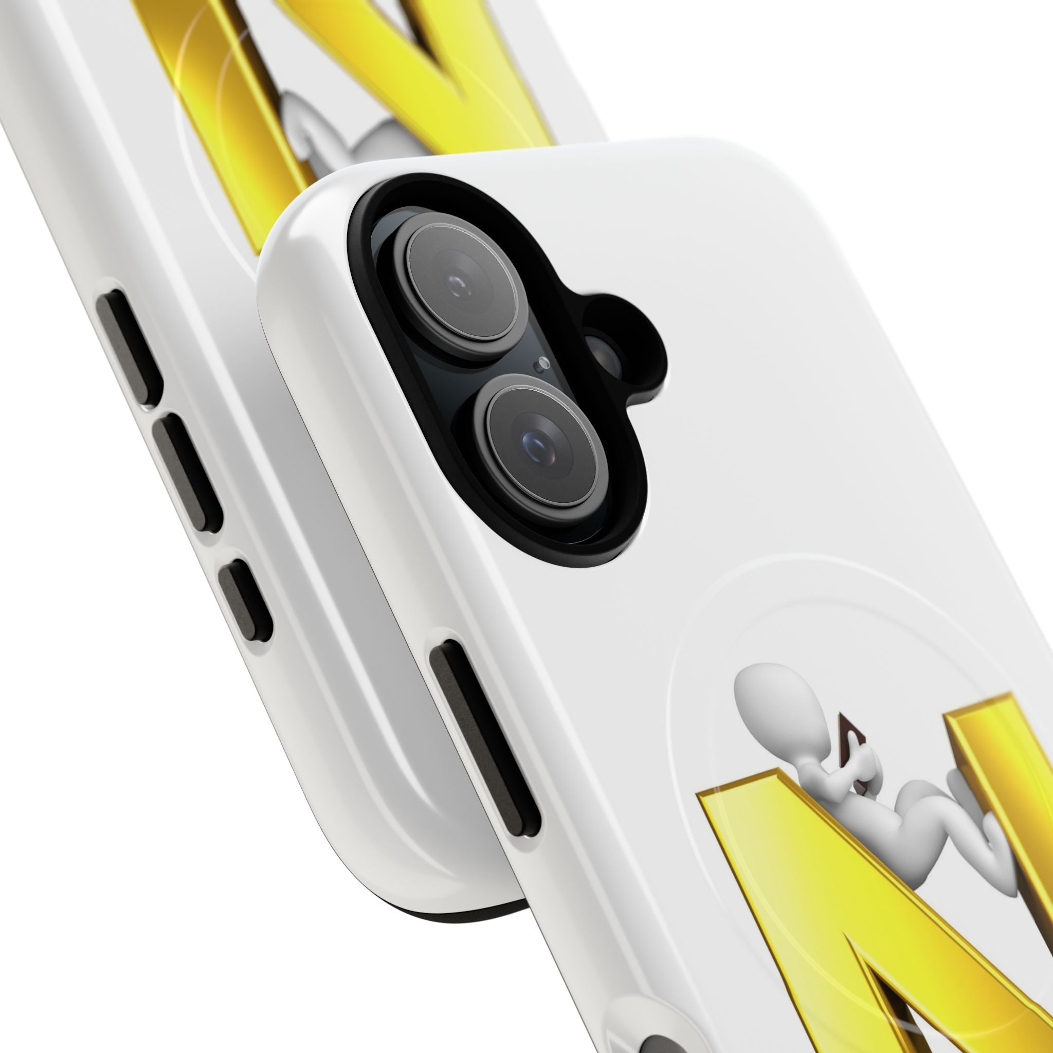 Gold Letter N with 3D Figure Phone Case | Tough Magnetic Case