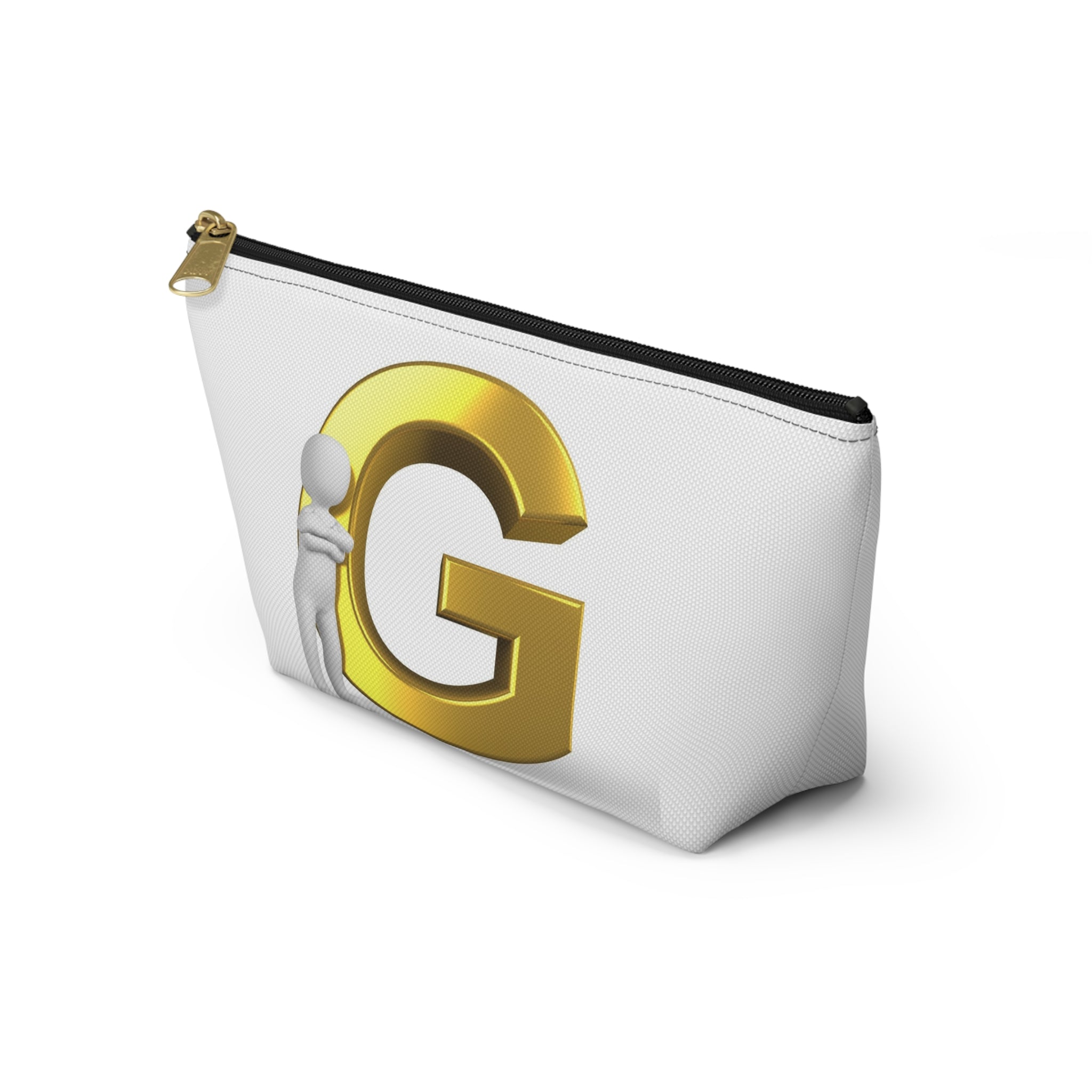 Gold Letter G Monogram Accessory Pouch | Initial Makeup Bag