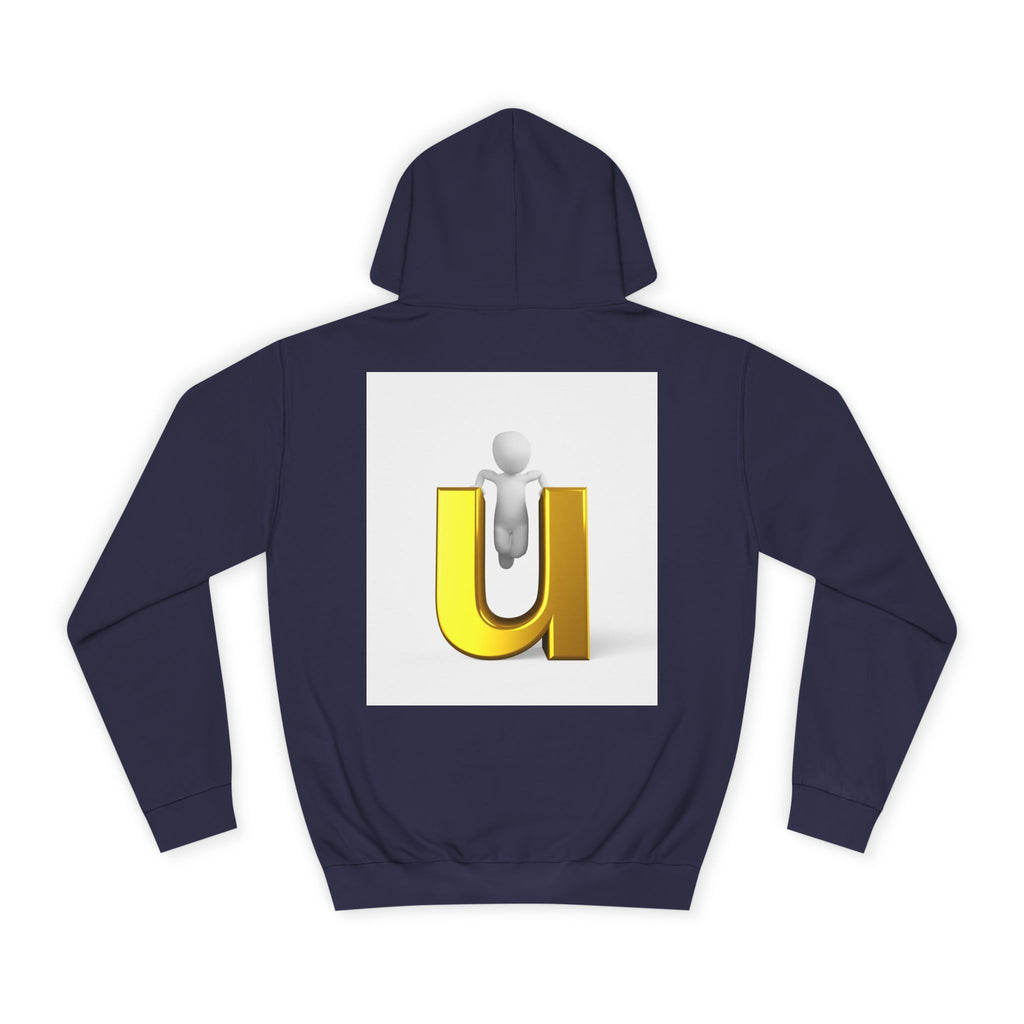 3D Gold Letter U Hoodie | Minimal Initial Sweatshirt