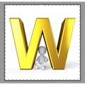 Gold Letter W Monogram Woven-Style Coverlet | Initial W Coverlet