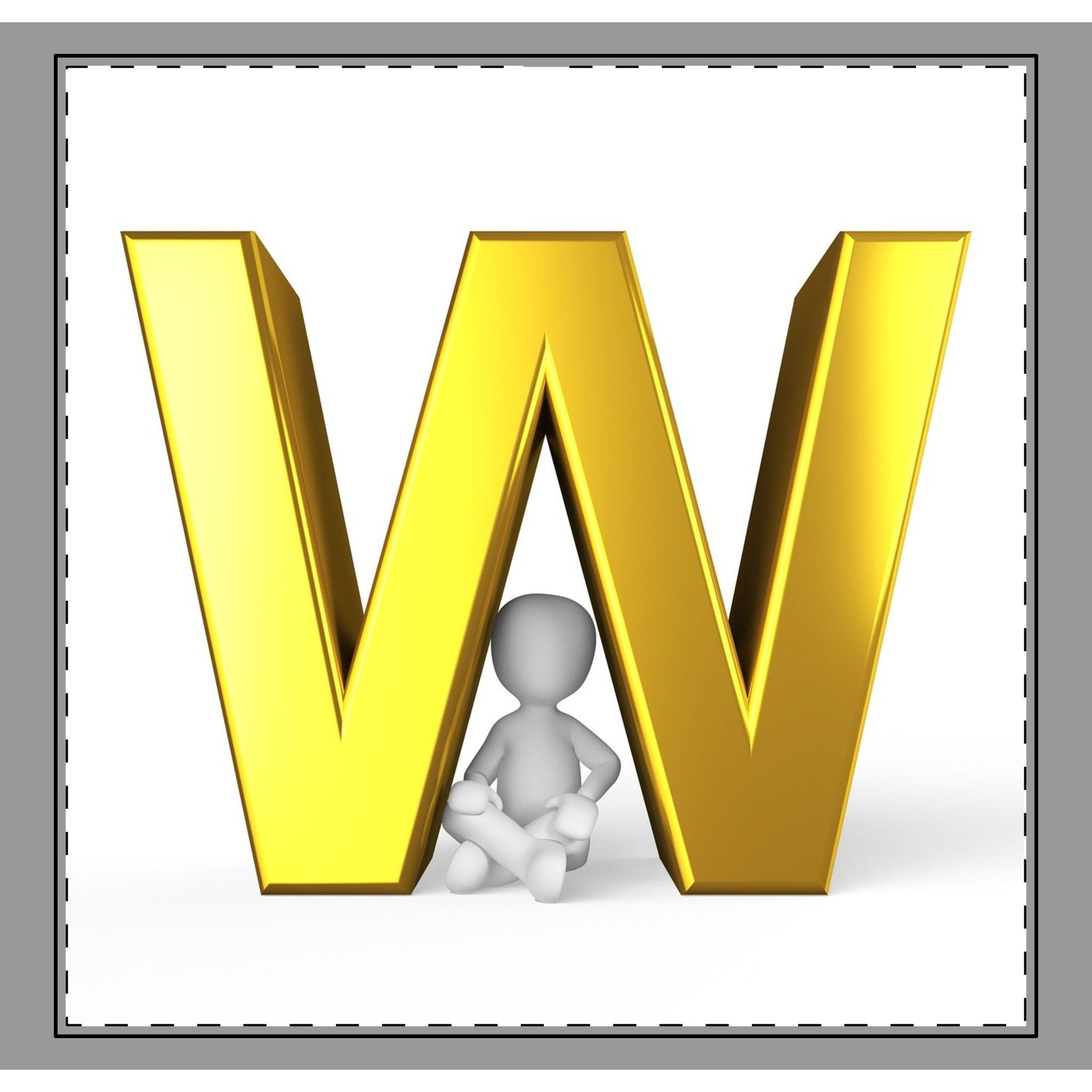 Gold Letter W Monogram Woven-Style Coverlet | Initial W Coverlet