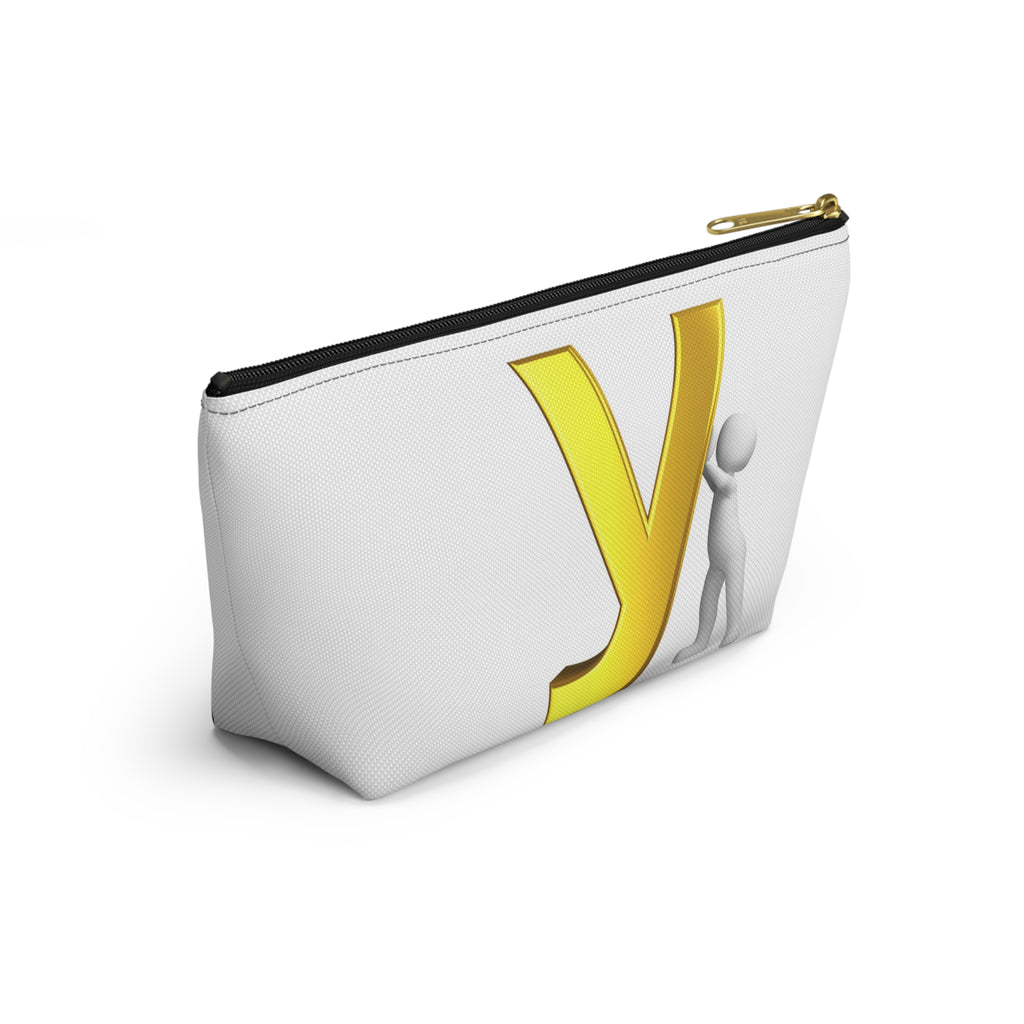 Gold Letter Y with 3D Figure Accessory Pouch