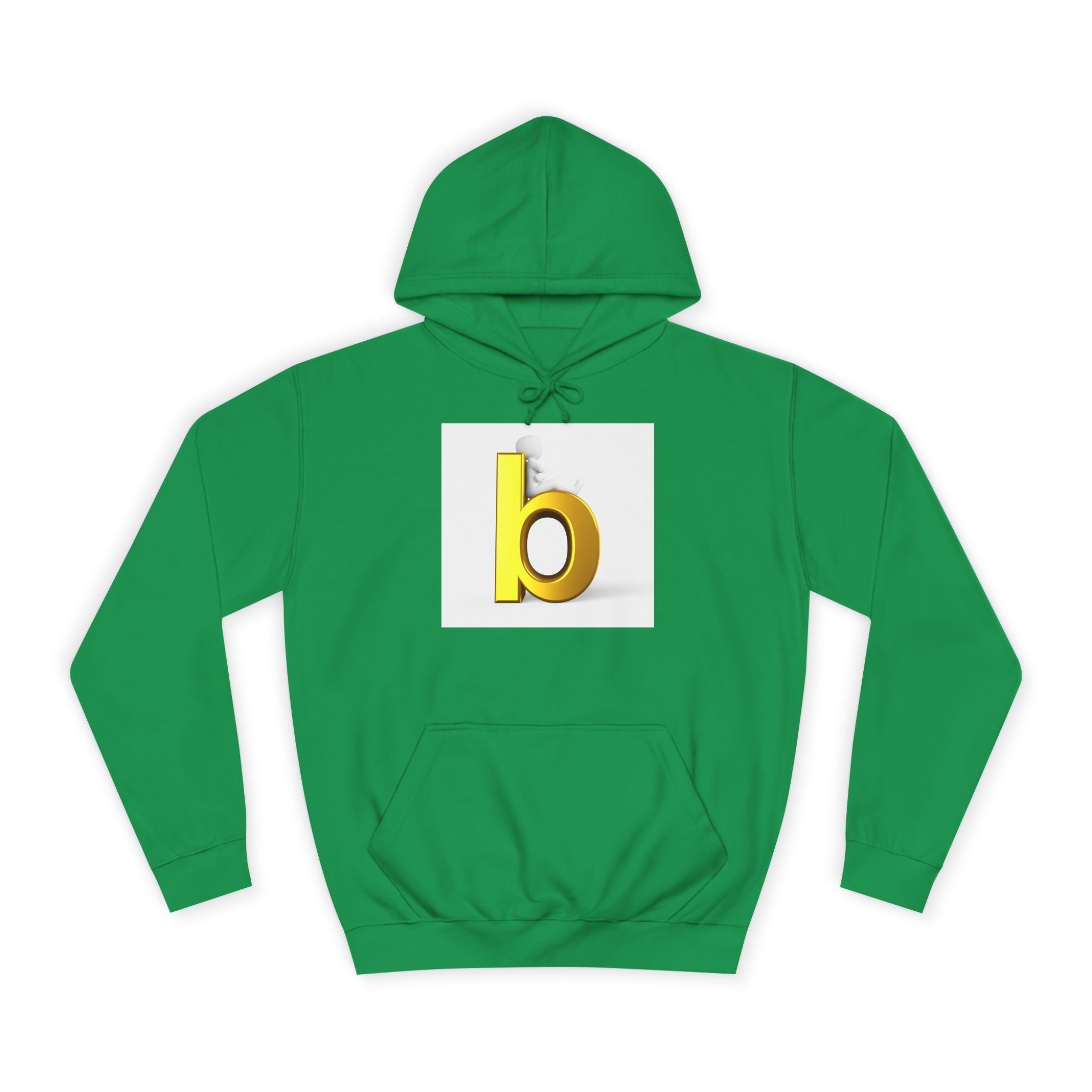 Yellow 3D Letter b Hoodie | Minimal Monogram Initial Sweatshirt