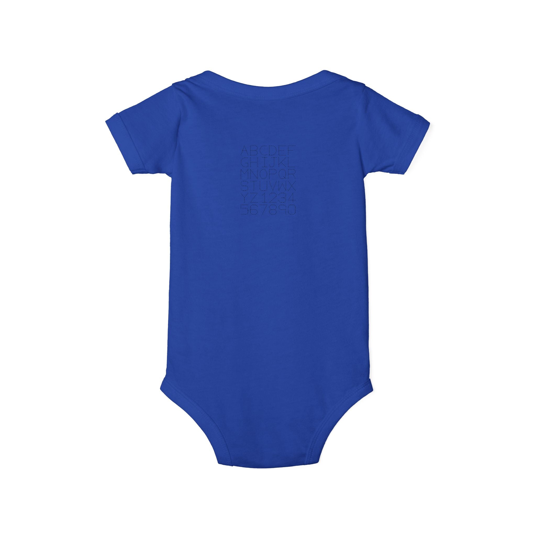 Minimal Dotted Alphabet Infant Onesie | Plain Baby Bodysuit