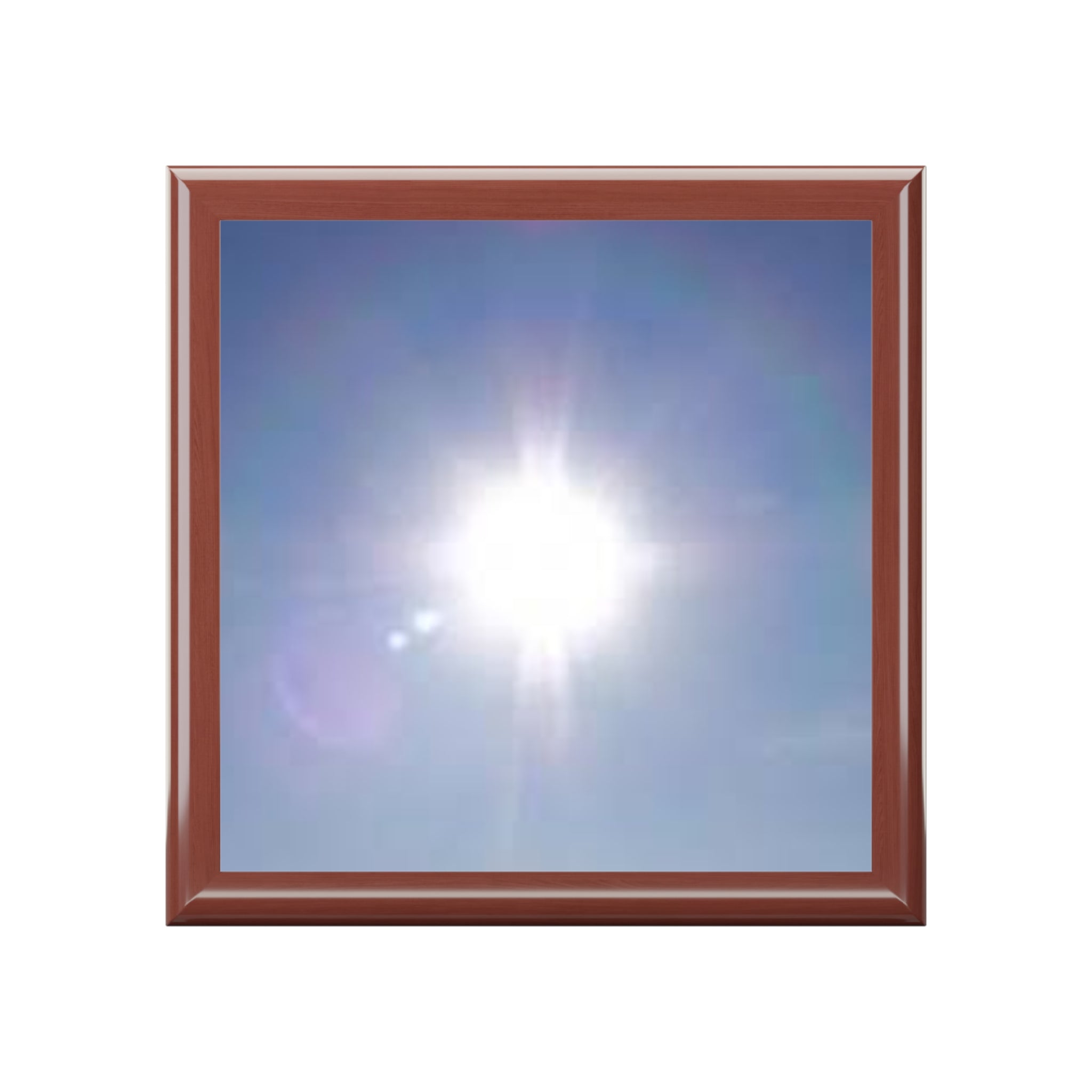 Bright Sun Photo Jewelry Box | Sky Sunburst Trinket Keepsake Box