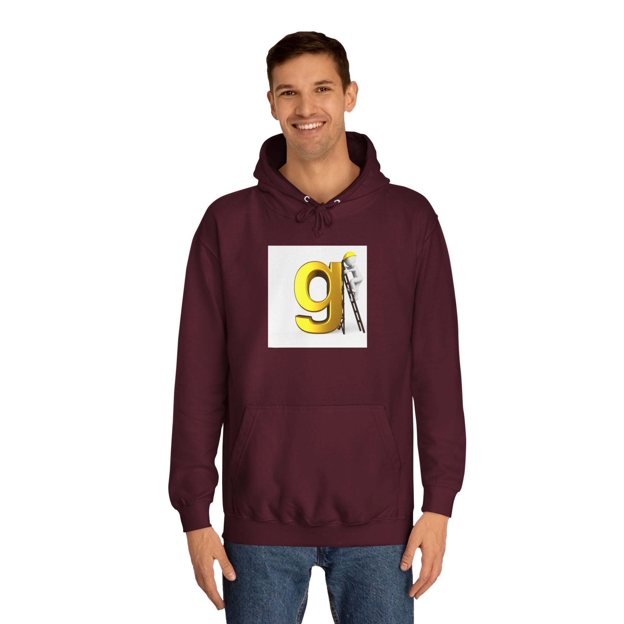 Gold Letter G with Painter Character Hoodie | Initial Monogram