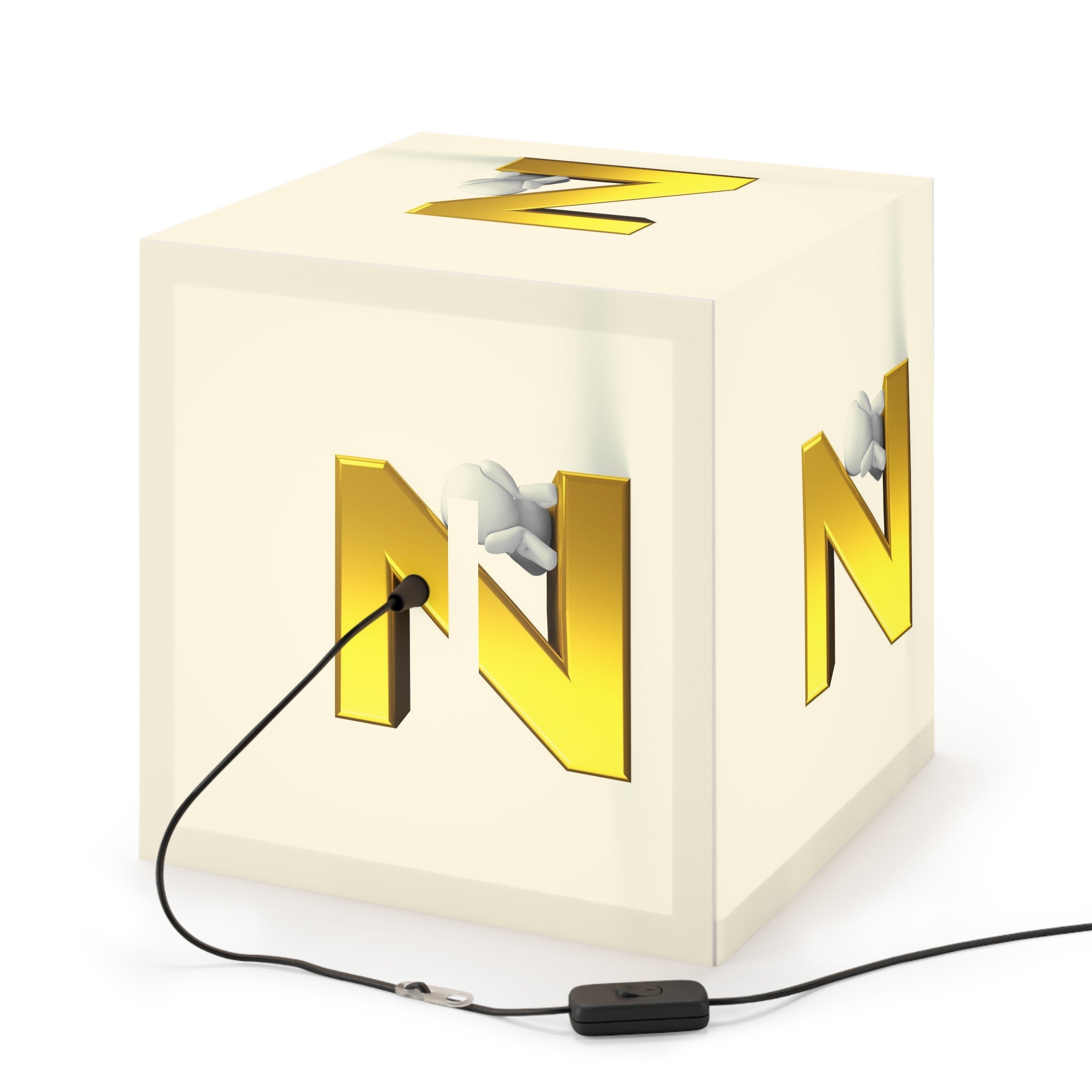 Gold Letter Z Cube Lamp | Light Cube Lamp