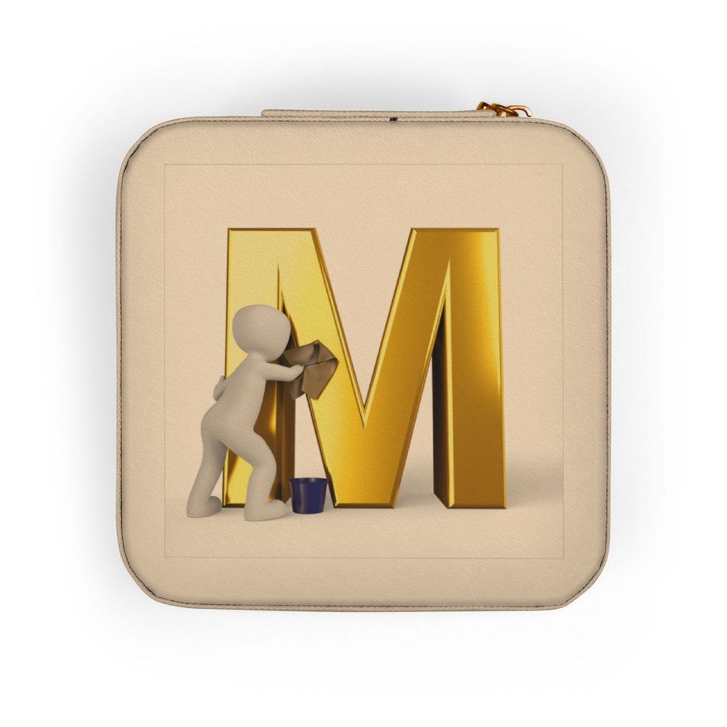 Monogram M Jewelry Travel Case | Compact Velvet Organizer | Portable Ring Earring Box