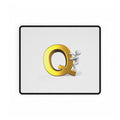 Gold Letter Q with Climbing Figure Desk Mat | Large Mousepad