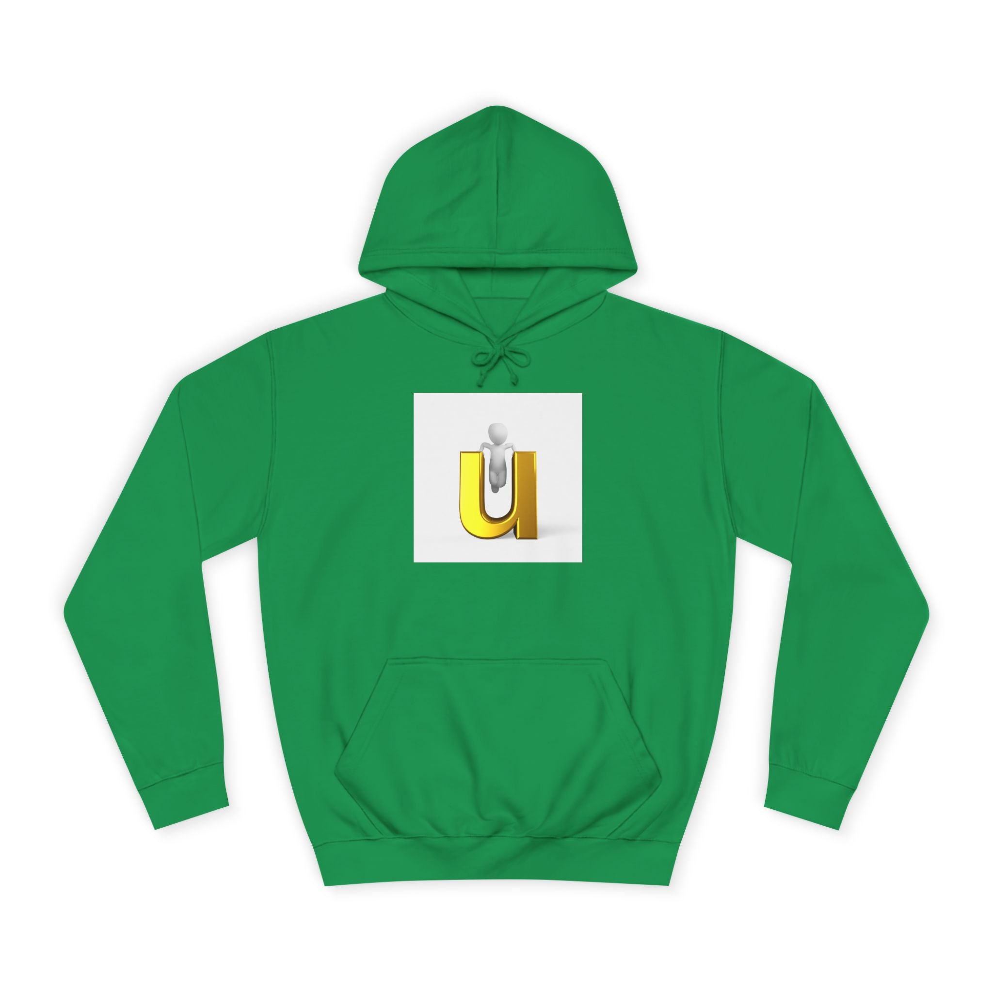 Sweat à capuche lettre U dorée en 3D | Sweat-shirt initial minimaliste