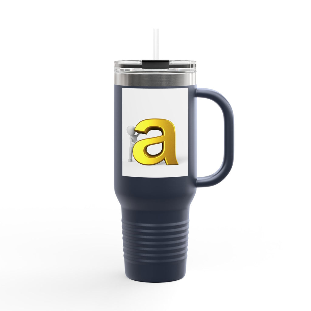 Yellow 3D Letter A tumbler | Travel Mug