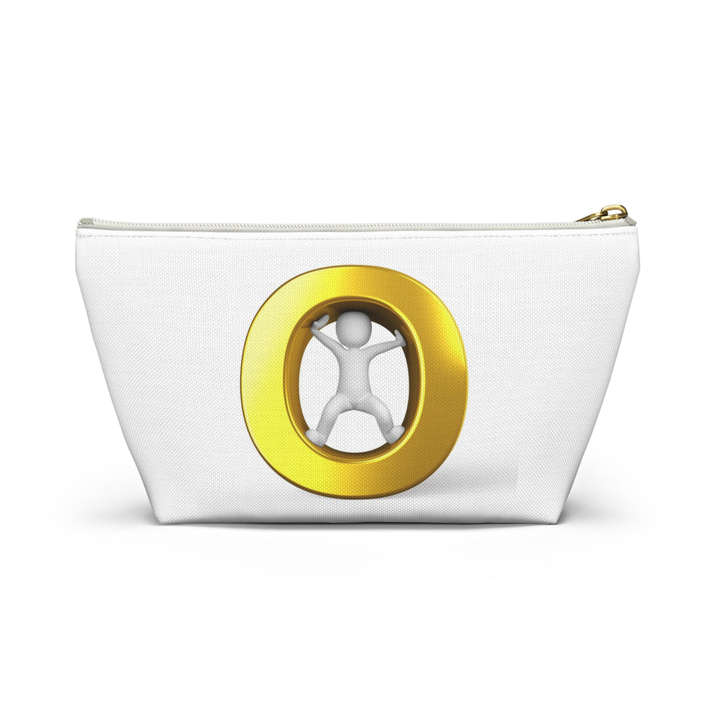 Gold Letter O Figure Accessory Pouch | T-Bottom Makeup Bag