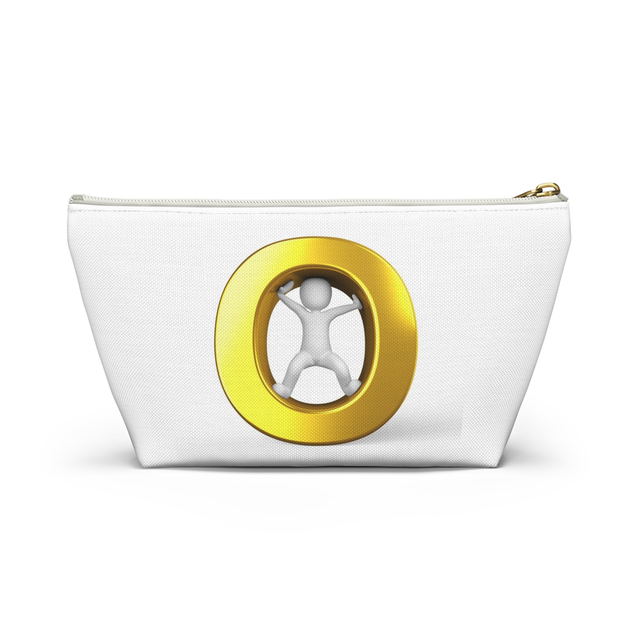 Gold Letter O Figure Accessory Pouch | T-Bottom Makeup Bag