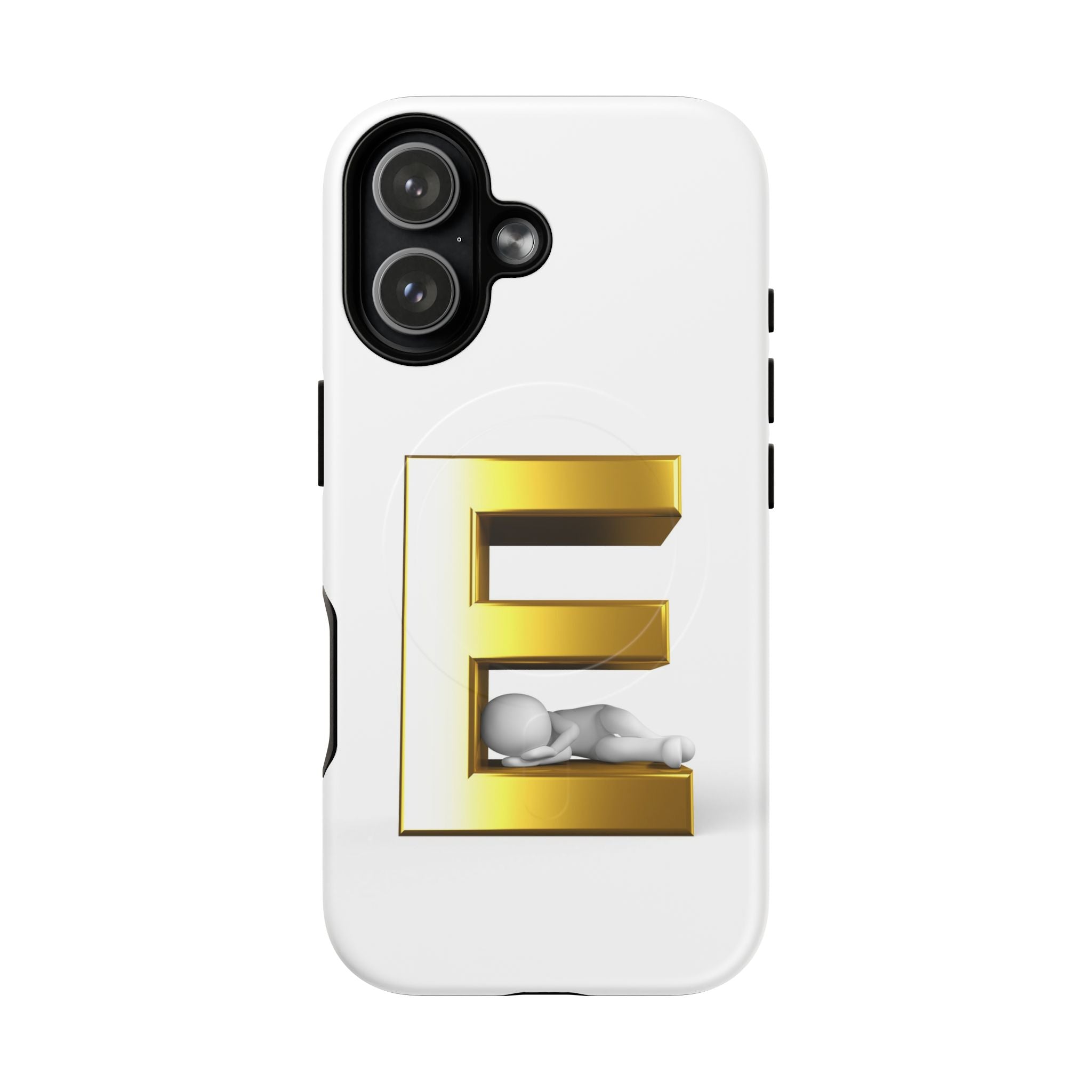 Coque de téléphone Monogramme Lettre E Dorée | Coque Magnétique Renforcée