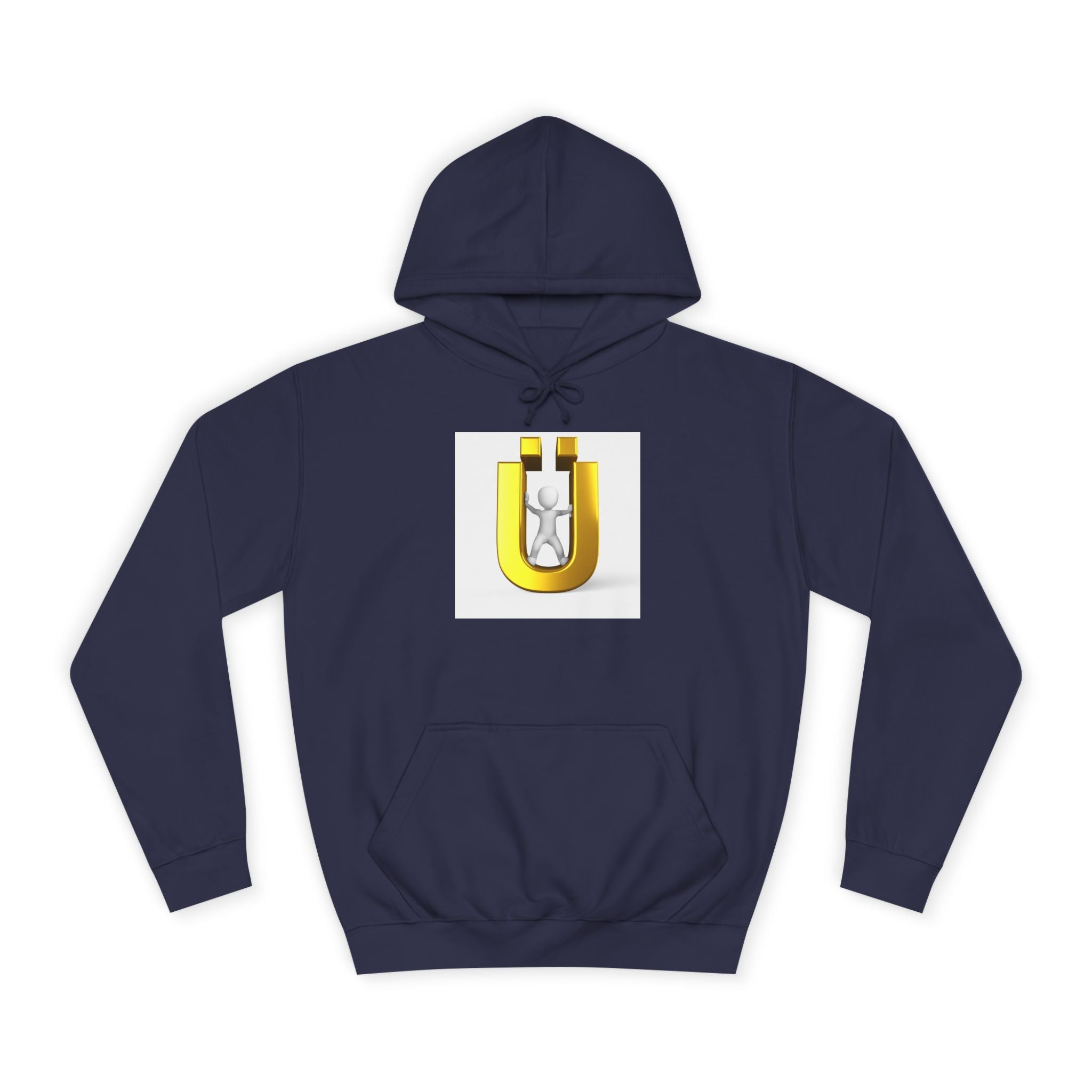 Sweat à capuche avec logo lettre Ü doré | Sweat-shirt initial U de la personne 3D
