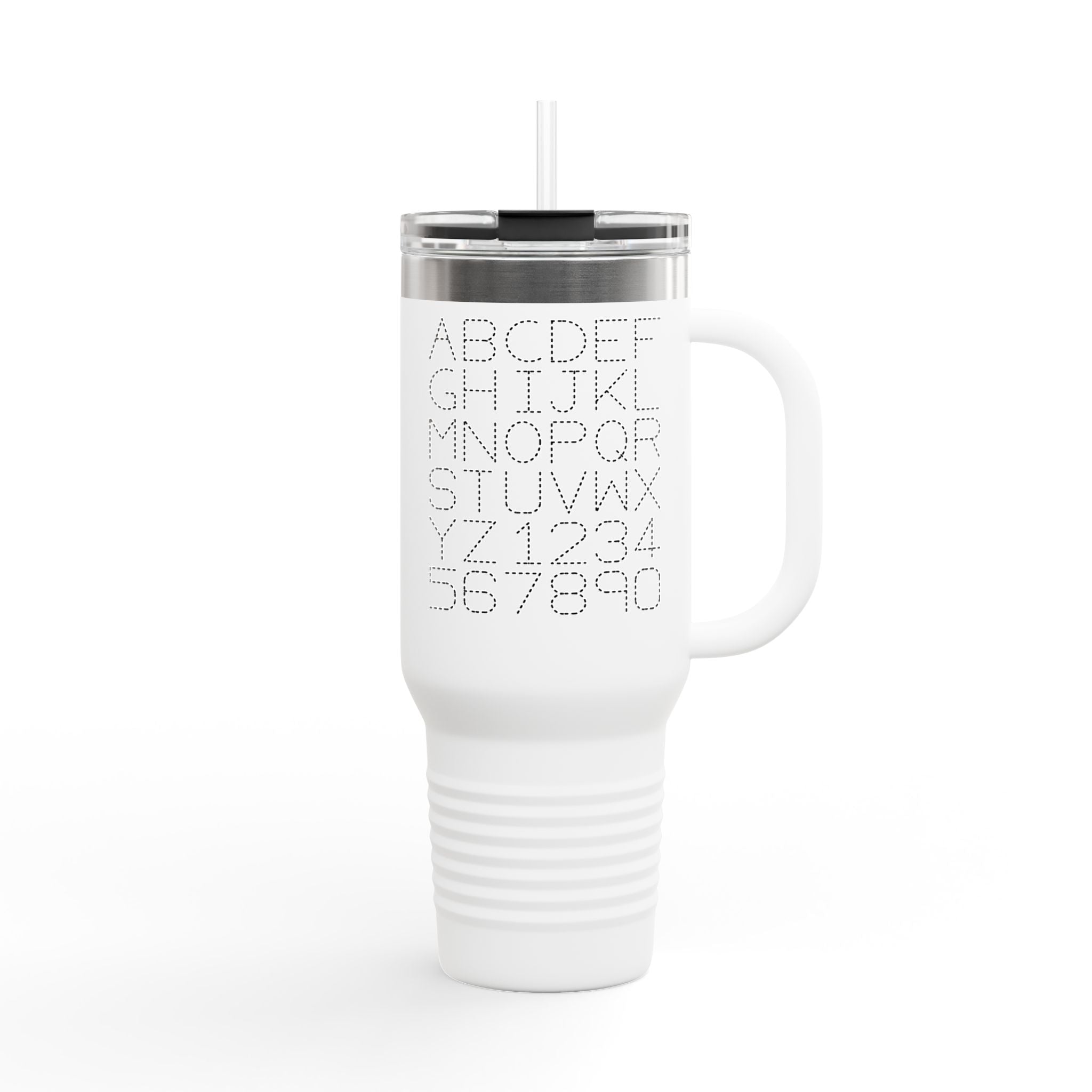 Alphabet Letters and Numbers Insulated Travel Mug | 40oz Tumbler