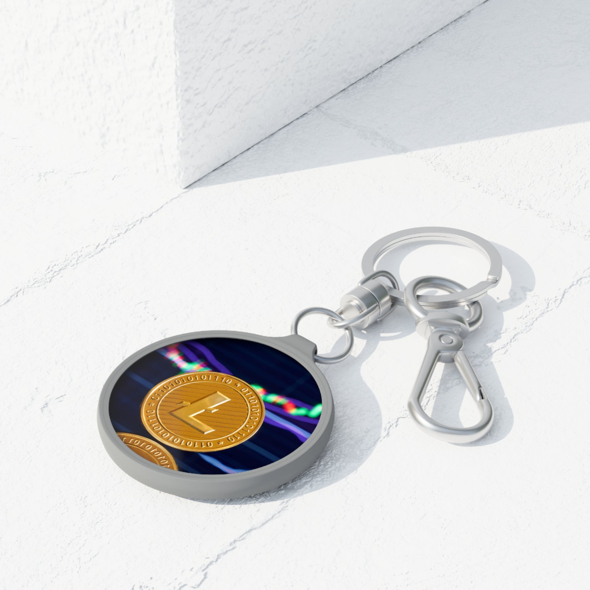 Litecoin Coin Crypto Keyring | Cryptocurrency Keychain, Trading Chart Design