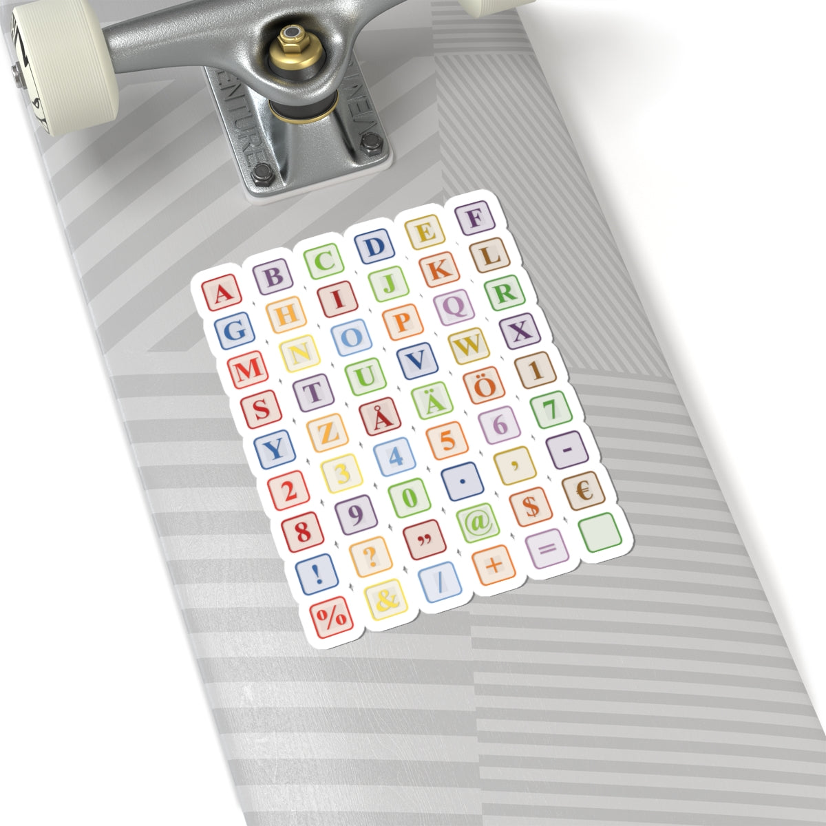 Colorful Alphabet Keyboard Keystickers Kiss-Cut Stickers | Letter Number Symbol Decal Sheet