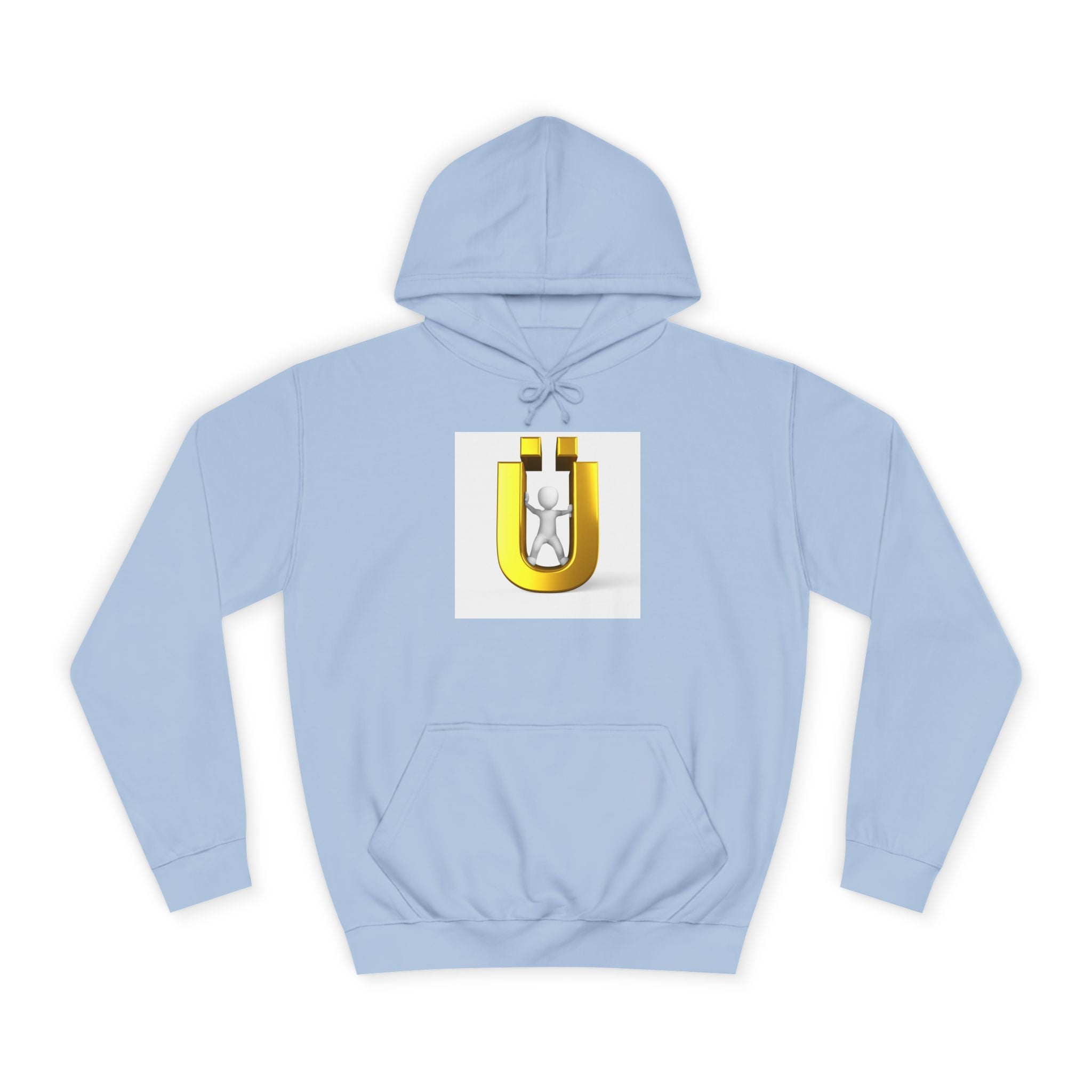 Sweat à capuche avec logo lettre Ü doré | Sweat-shirt initial U de la personne 3D