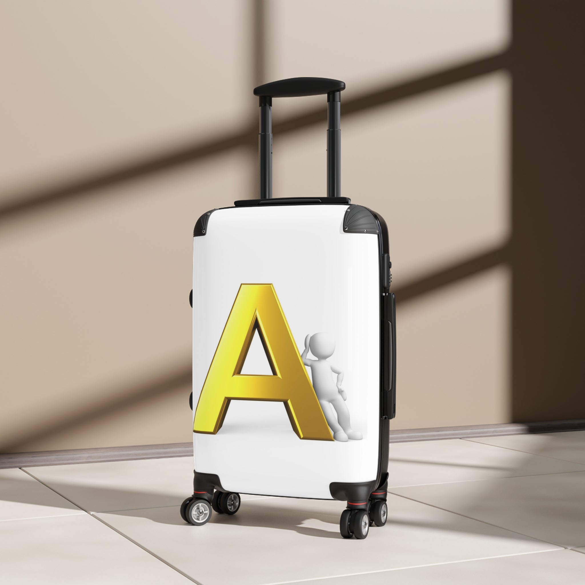 Gold Letter A Suitcase | Personalized Initial Luggage