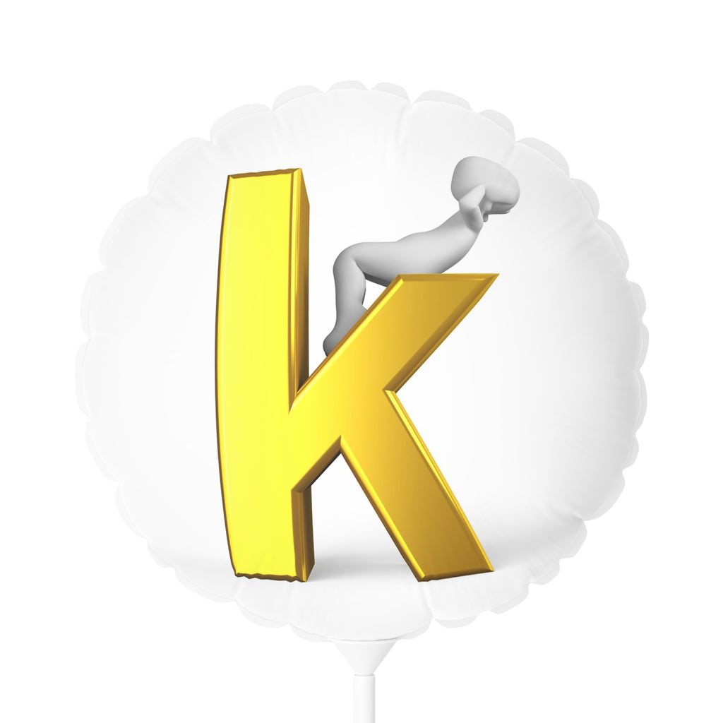 Gold Letter K Balloon, 11" Round or Heart-Shaped Foil