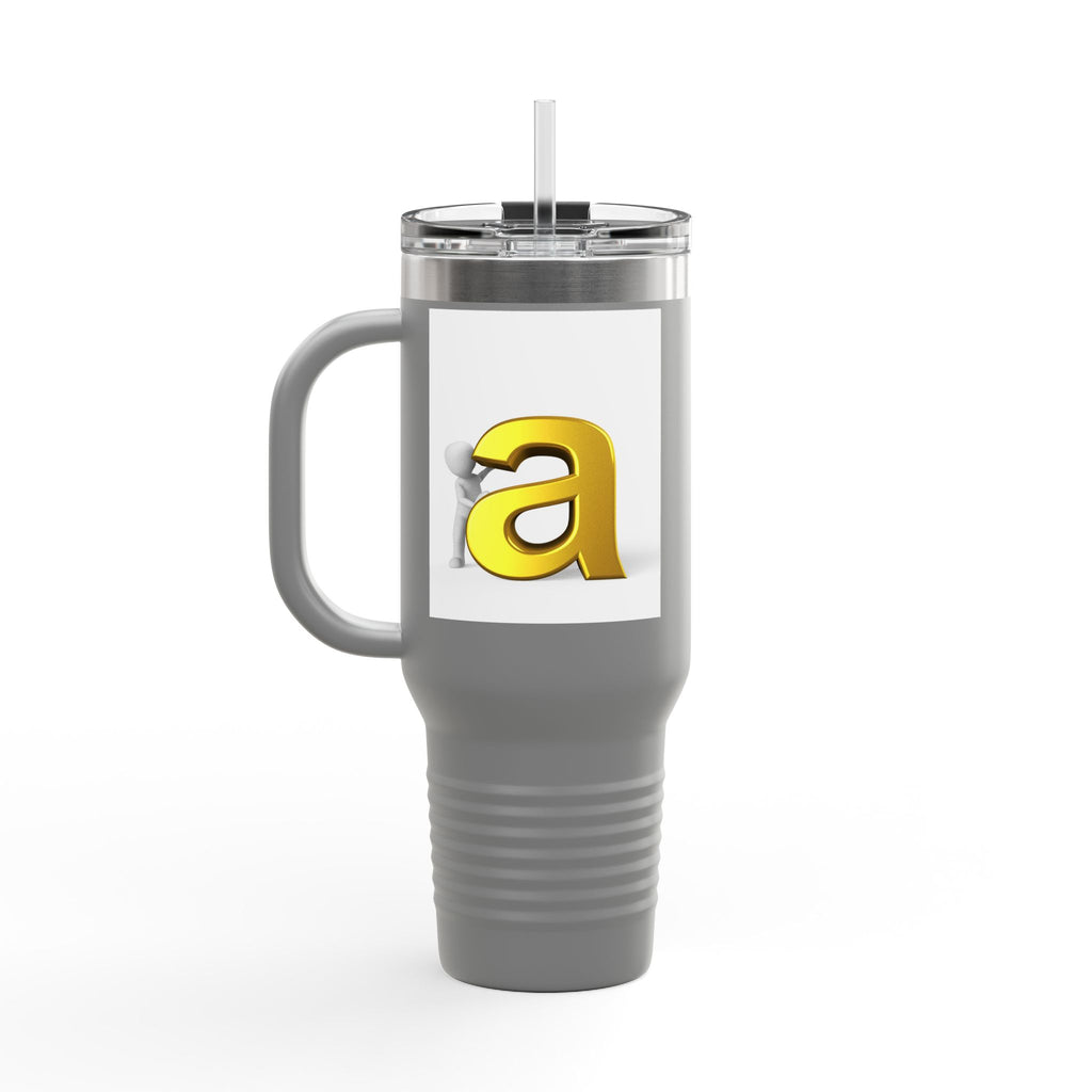 Yellow 3D Letter A tumbler | Travel Mug