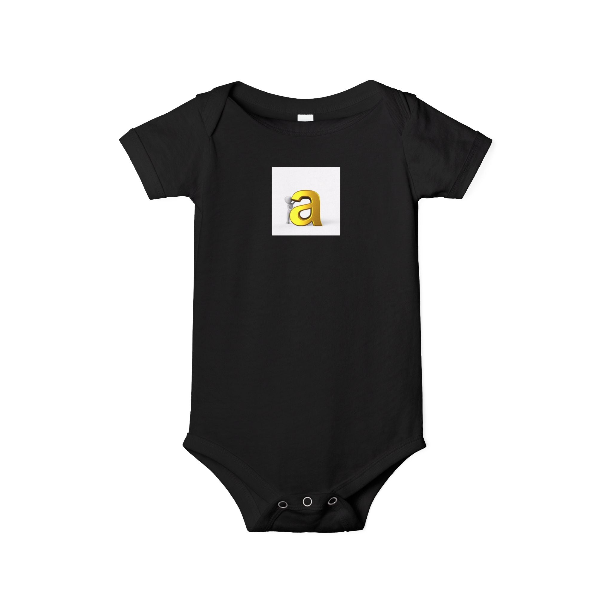 Grenouillère bébé lettre « a » dorée | Barboteuse en jersey pour nourrisson
